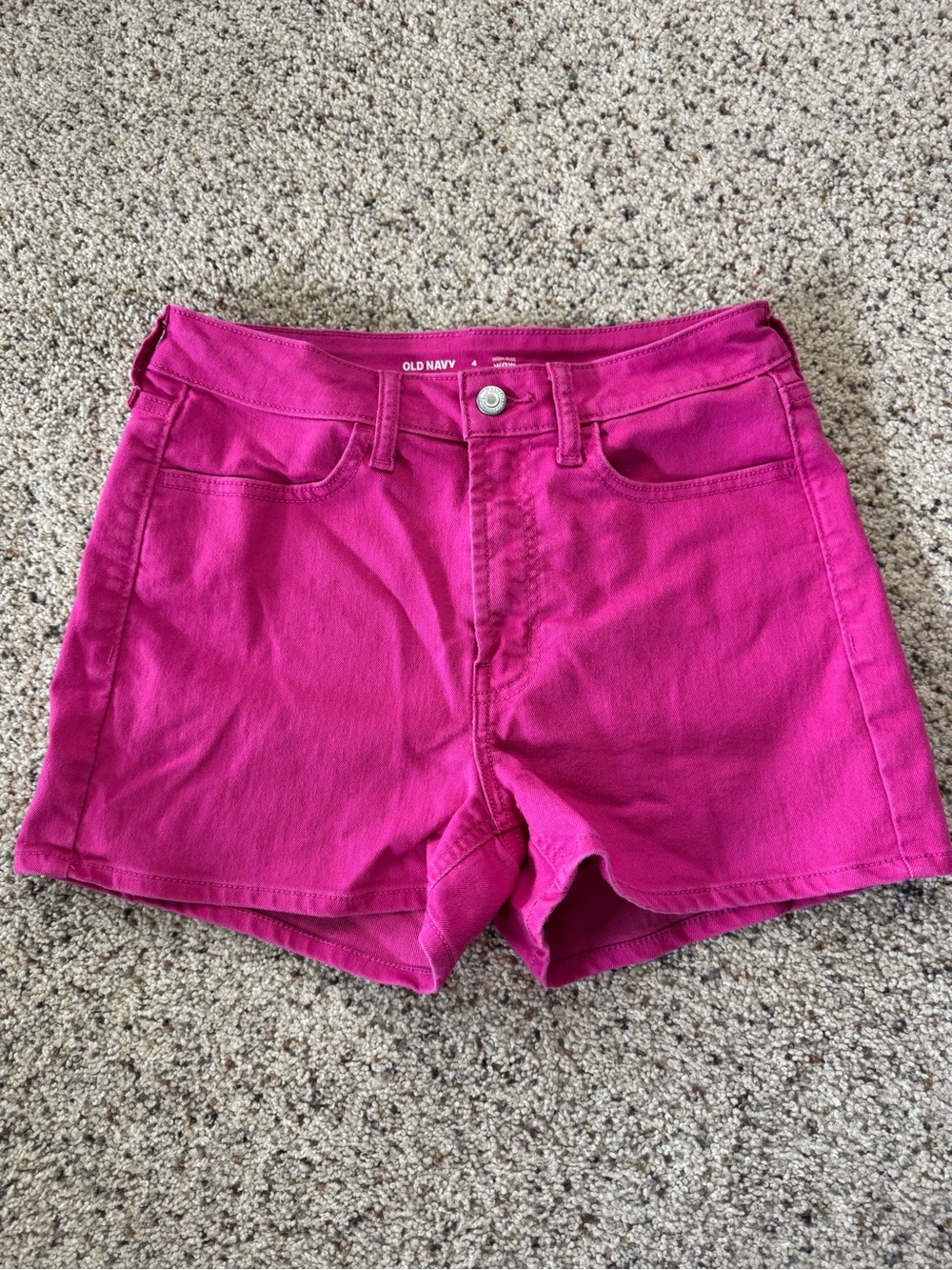 Old Navy Women's Pink High-Rise Denim Shorts size 4